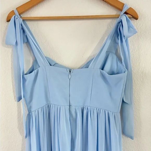 NWT LULU's Chiffon Maxi Big Sexy Side Slit Dress Wedding Bridesmaid Formal Prom - Picture 8 of 12